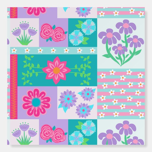 Vibrant Blooming Flowers Design Foam Board (Front)
