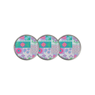 Vibrant Blooming Flowers Design Golf Ball Marker