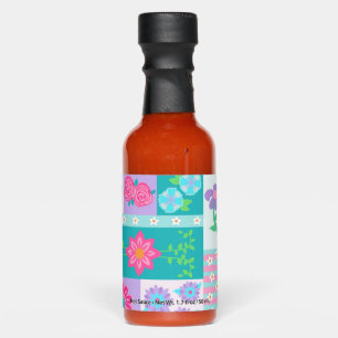 Vibrant Blooming Flowers Design Hot Sauces