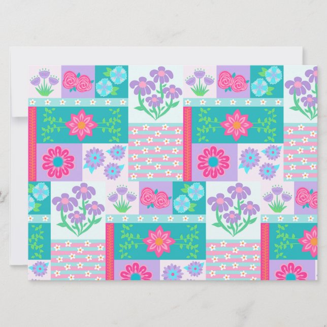 Vibrant Blooming Flowers Design Invitation (Front)