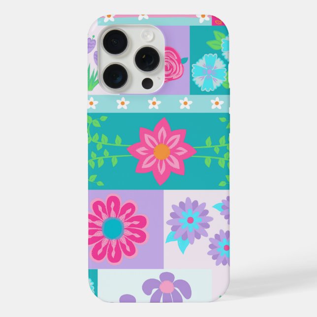 Vibrant Blooming Flowers Design Iphone Case (Back)