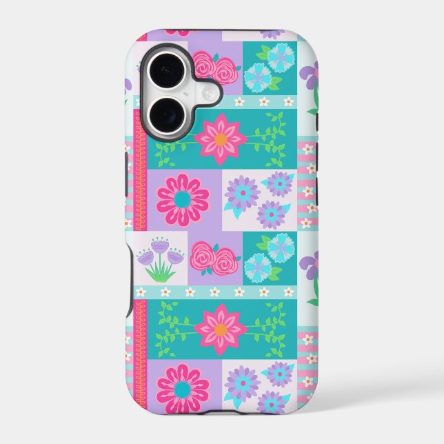 Vibrant Blooming Flowers Design Iphone Case (Back)