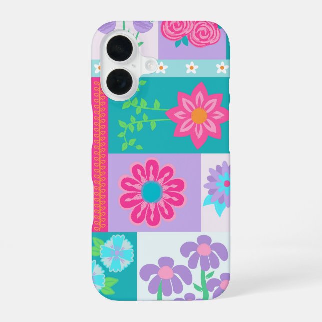 Vibrant Blooming Flowers Design Iphone Case (Back)