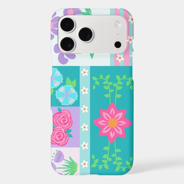 Vibrant Blooming Flowers Design iPhone Case (Back)