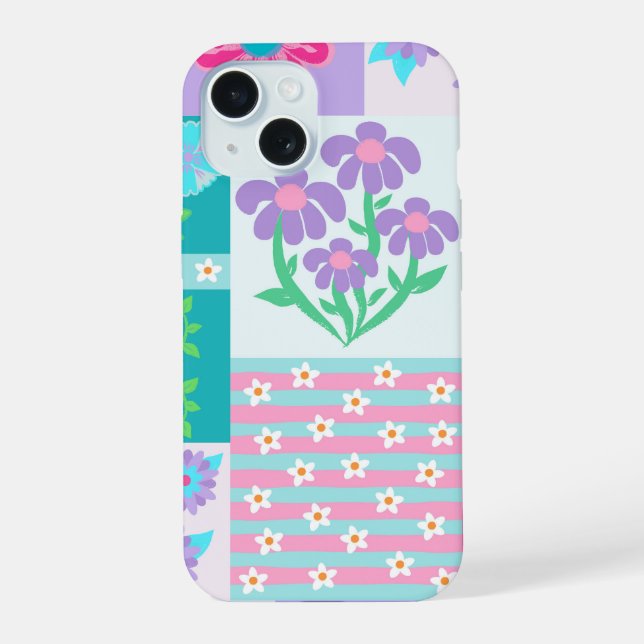 Vibrant Blooming Flowers Design Iphone Case (Back)