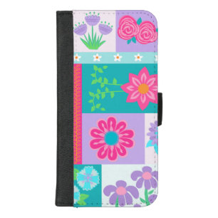 Vibrant Blooming Flowers Design iPhone 8/7 Plus Wallet Case