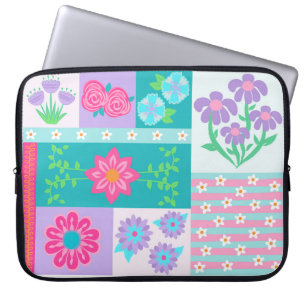 Vibrant Blooming Flowers Design Laptop Sleeve