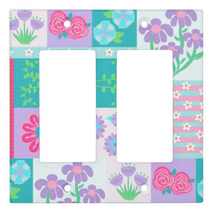 Vibrant Blooming Flowers Design Light Switch Cover