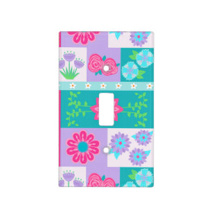 Vibrant Blooming Flowers Design Light Switch Cover