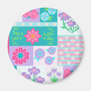 Vibrant Blooming Flowers Design Magnet