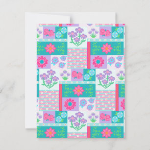 Vibrant Blooming Flowers Design Note Card