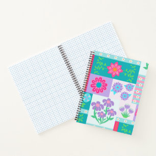 Vibrant Blooming Flowers Design Notebook