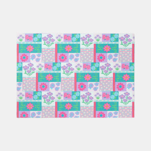 Vibrant Blooming Flowers Design Outdoor Rug