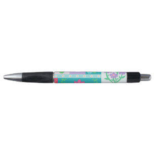 Vibrant Blooming Flowers Design Pen