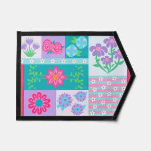 Vibrant Blooming Flowers Design Pennant