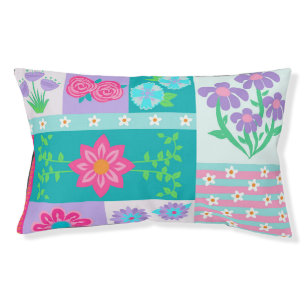 Vibrant Blooming Flowers Design Pet Bed