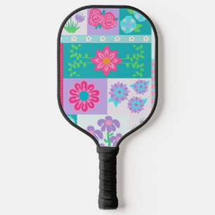 Vibrant Blooming Flowers Design Pickleball Paddle