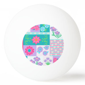 Vibrant Blooming Flowers Design Ping Pong Ball