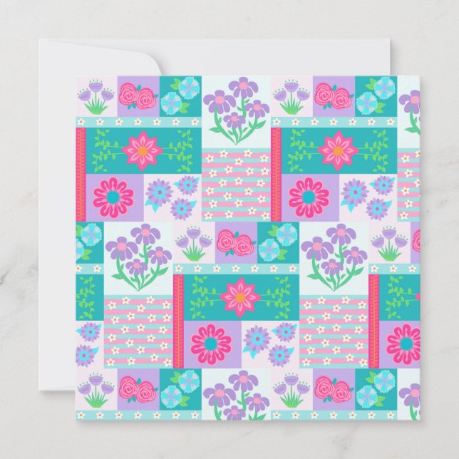 Vibrant Blooming Flowers Design Save The Date (Front)
