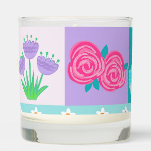 Vibrant Blooming Flowers Design Scented Candle