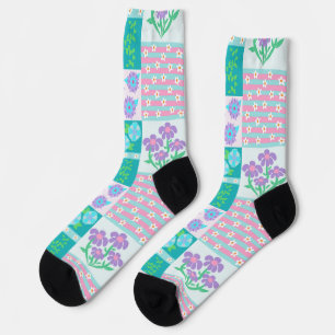 Vibrant Blooming Flowers Design Socks