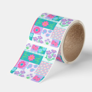 Vibrant Blooming Flowers Design Square Sticker
