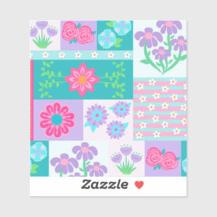 Vibrant Blooming Flowers Design Sticker