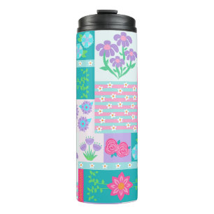 Vibrant Blooming Flowers Design Thermal Tumbler