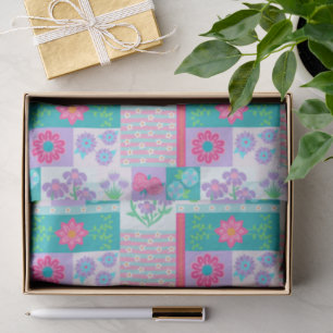 Vibrant Blooming Flowers Design Tissue Paper