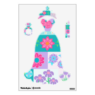 Vibrant Blooming Flowers Design Wall Decal