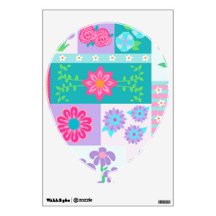 Vibrant Blooming Flowers Design Wall Decal