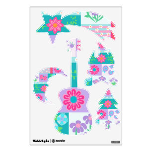Vibrant Blooming Flowers Design Wall Decal