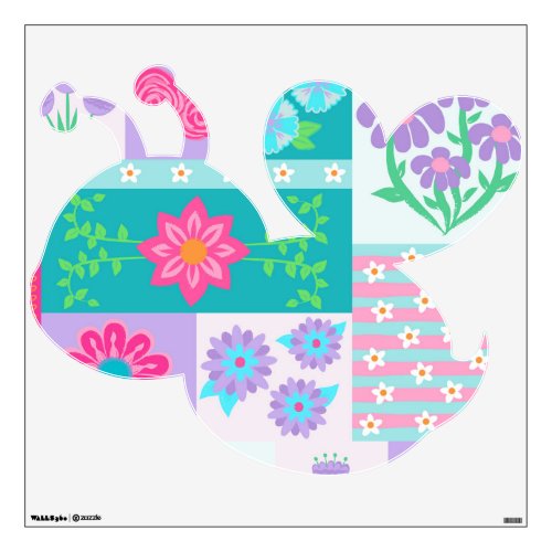 Vibrant Blooming Flowers Design Wall Decal