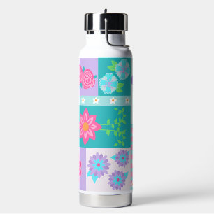 Vibrant Blooming Flowers Design Water Bottle