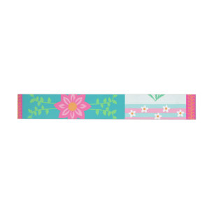 Vibrant Blooming Flowers Design Wrap Around Address Label