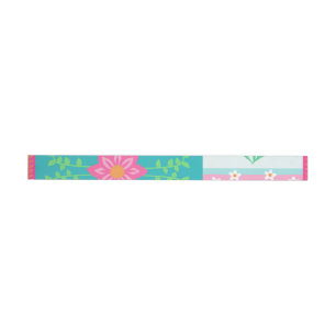 Vibrant Blooming Flowers Design Wrap Around Label