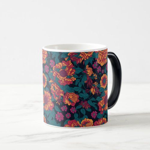 Vibrant Blooms A Fiery Floral Symphony Magic Mug