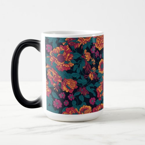Vibrant Blooms A Fiery Floral Symphony Magic Mug