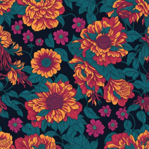 Vibrant Blooms A Fiery Floral Symphony Tablecloth