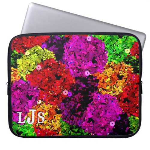 VIbrant Blooms _ Monogrammed Laptop Sleeve