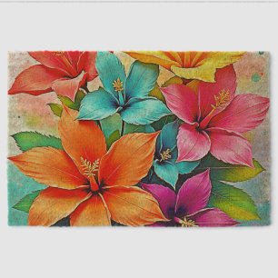 Vibrant Blooms: Tropical Floral Magic Design Fiber Doormat