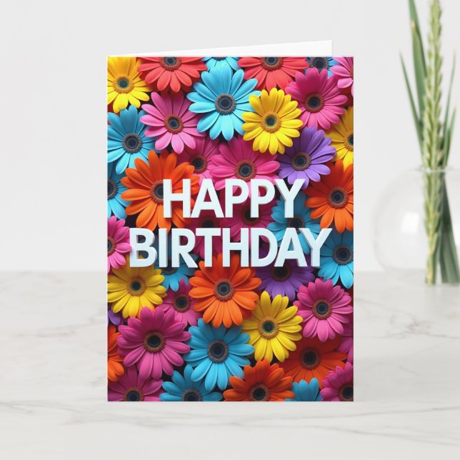Vibrant Blossom Birthday Card (Front)