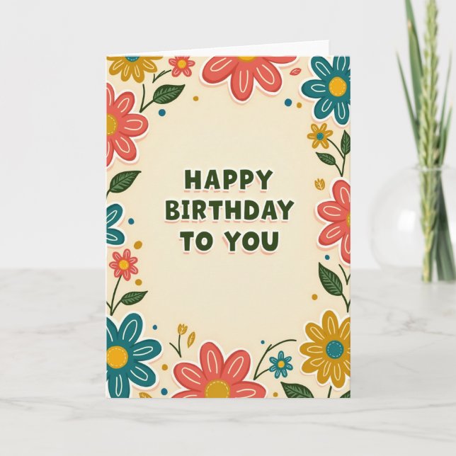 Vibrant Blossom Card (Front)