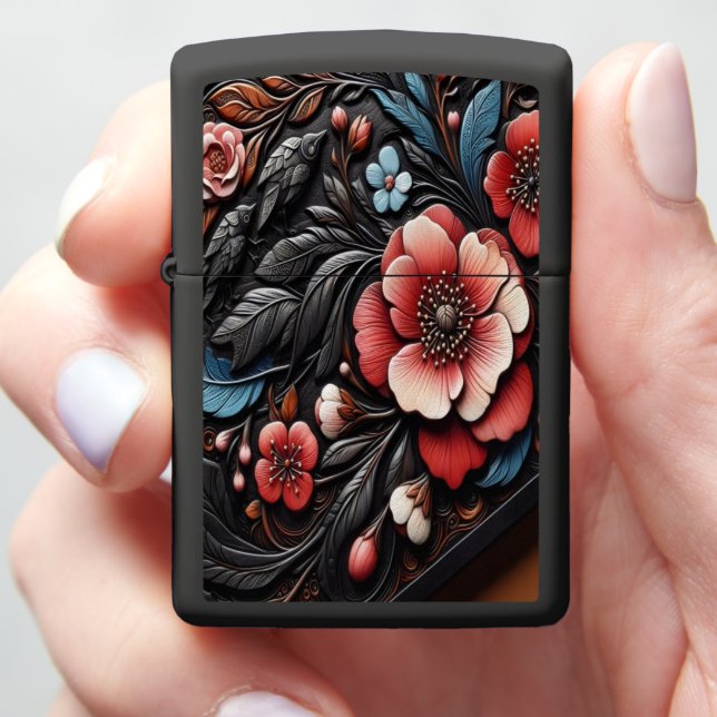 Vibrant Blossoms and Branch Scene Zippo Lighter (In Hand)
