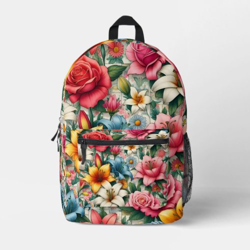 Vibrant Blossoms Floral Backpack