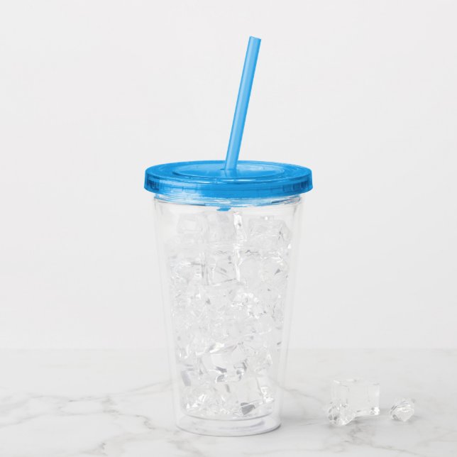 Vibrant Blue 16 oz Acrylic Drink Tumbler (Back Ice)