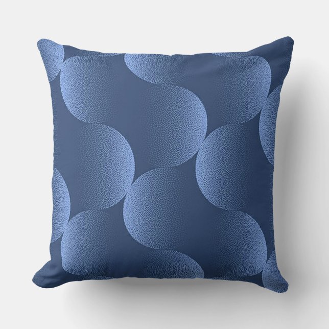 💙 Vibrant Blue Abstract Modern Artistic Throw Pillow (Front)