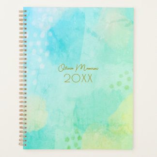 Vibrant Blue and Green Abstract Art Planner