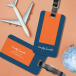 Vibrant Blue and Orange Color Block Luggage Tag<br><div class="desc">Have your luggage stand out with this vibrant blue and orange color block luggage tag. Personalize this tag by replacing the placeholder text with your information and for more options such as to change the font and it's size click the "Customize it" button. *Please note that the Zazzle Watermark that...</div>