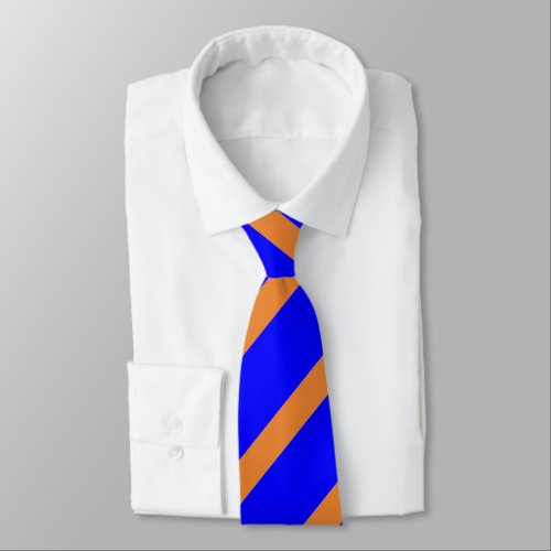 Vibrant Blue and Orange Stripe pattern Neck Tie